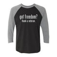 thumbnail image 1 of Got Freedom? Thank A Veteran Unisex 3/4 Sleeve Baseball Raglan Tee, 1 of 3