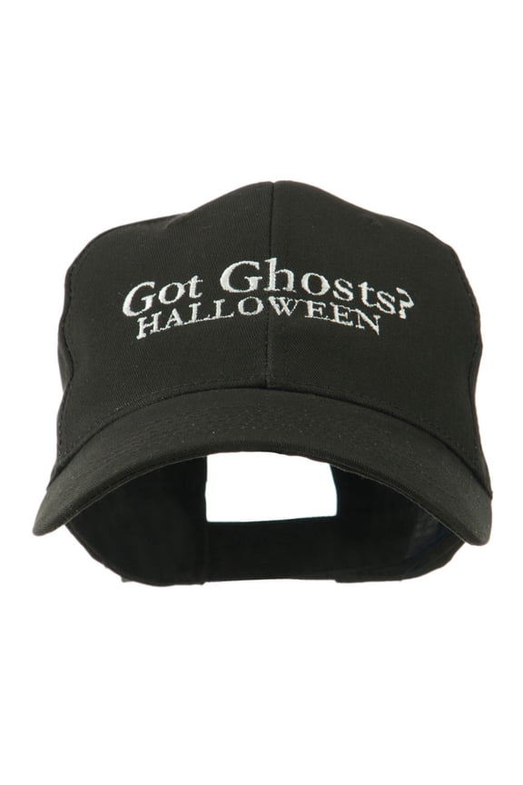 Got Ghosts Halloween Embroidered Cap - Black OSFM