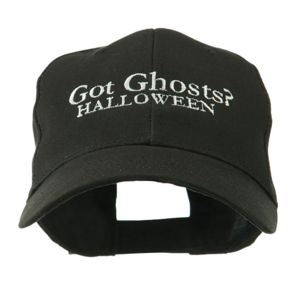 Got Ghosts Halloween Embroidered Cap - Black OSFM