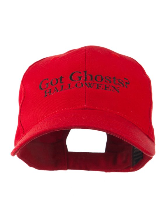 Got Ghosts Halloween Embroidered Cap - Red OSFM