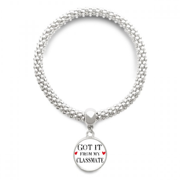 Got It From My Classmate Graduation Season Sliver Bracelet Pendant Jewelry Chain Adjustable Bangle