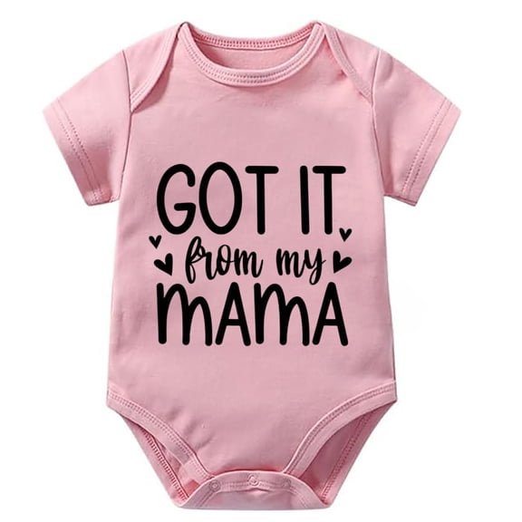 Got It From My Mama Neutral Newborn Outfit Short Sleeve Baby Bodysuit Boy White 0-3 Months Girl Clothes