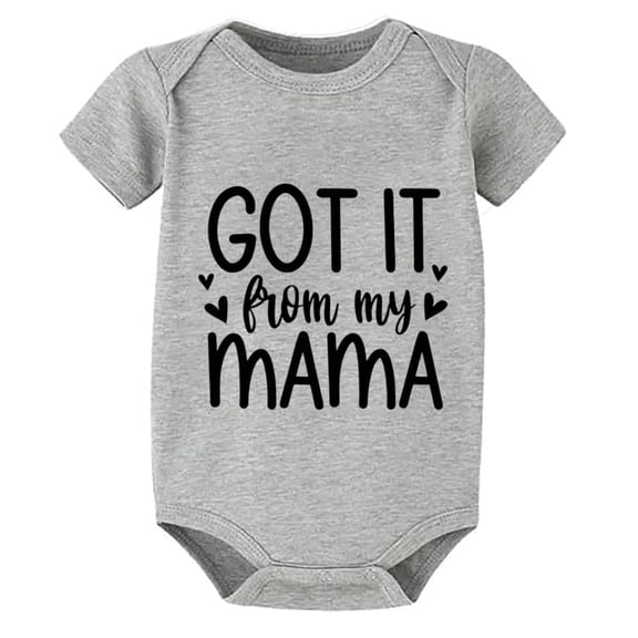 Got It From My Mama Neutral Newborn Outfit Short Sleeve Baby Girl Hospital Outfit Newborn White Boy Rompers 6-9 Months