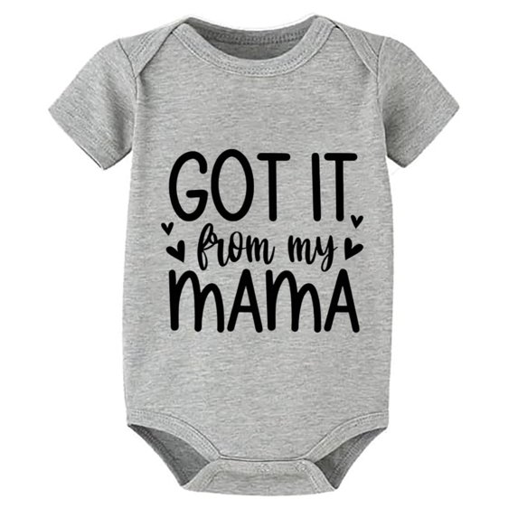 Got It From My Mama Neutral Newborn Outfit Short Sleeve Baby Girl Hospital Outfit Newborn White Boy Rompers 6-9 Months