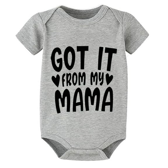 Got It From My Mama One-piece Outfit for Baby Bodysuit Short Sleeve Baby Boy Coming Home Outfit White 6 Month Romper Girl