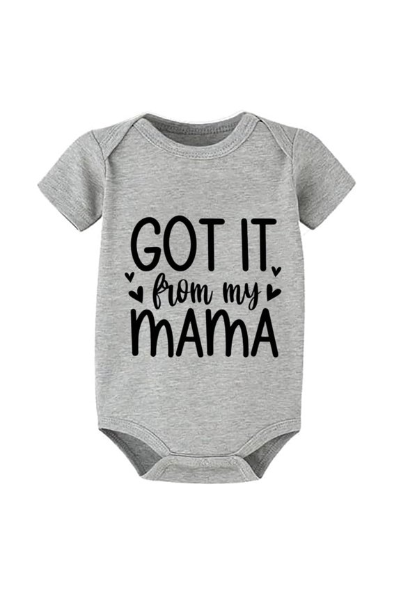 Got It From My Mama Outfits for Baby Boys Short Sleeve First Outfit for Newborn Girl White Baby Girl Neutral Outfit