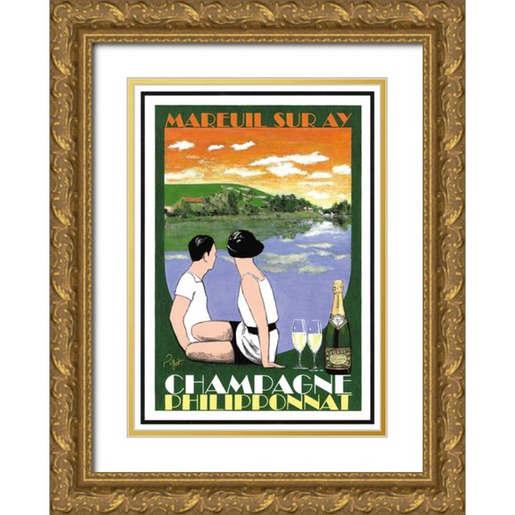 Got, Jean-Pierre 11x14 Gold Ornate Wood Framed with Double Matting Museum Art Print Titled - Reflexion
