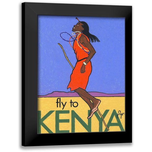 Got, Jean Pierre 12x14 Black Modern Framed Museum Art Print Titled - Fly to Kenya