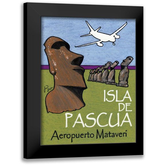 Got, Jean Pierre 12x14 Black Modern Framed Museum Art Print Titled - Isla de Pascua