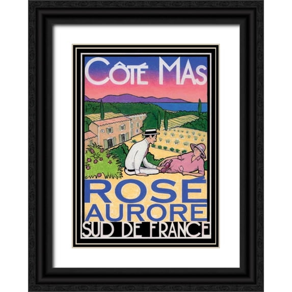 Got, Jean-Pierre 24x32 Black Ornate Wood Framed with Double Matting Museum Art Print Titled - Rose Aurore