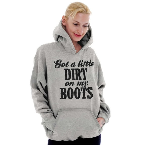 Got Little Dirt Boots Cute Southern Women Plus Size Graphic Pullover Hoodie Brisco Brands 4X