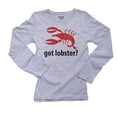 thumbnail image 1 of Got Lobster? - Love Lobster Classic New England Women's Long Sleeve Grey T-Shirt, 1 of 2