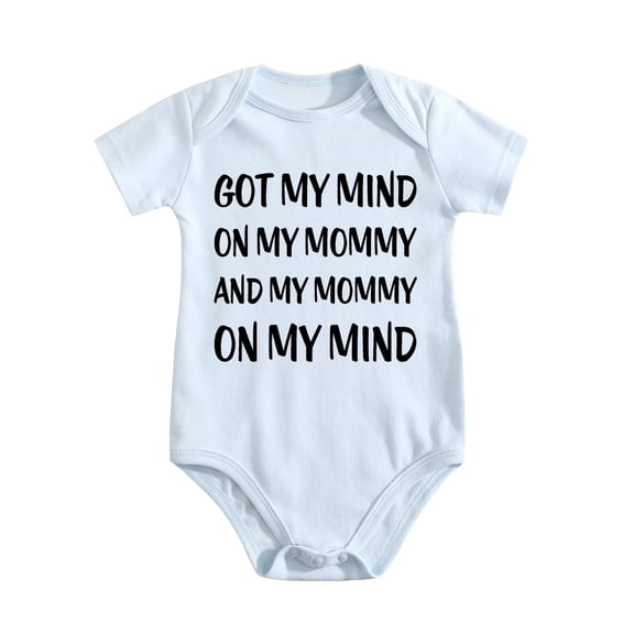 Got My Mind On My Mommy Baby Bodysuit Funny Cute Infant Clothes for Boys Girls Unisex Baby Blue-style-1 3-6M