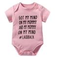 thumbnail image 1 of Got My Mind On My Mommy Baby Romper Boy Short Sleeve Baby Girl Onsie White Baby Romper 3-6 Months Unisex, 1 of 2