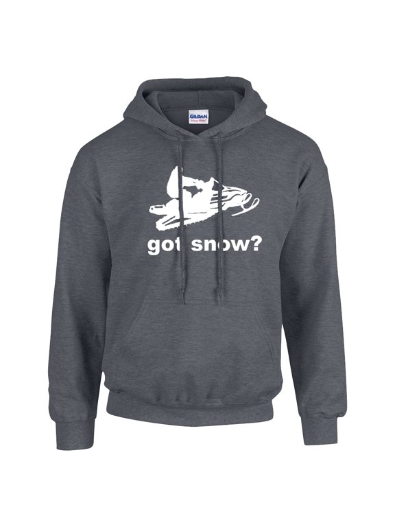 Got Snow? Funny Snowmobile Snowboard Skiing Cold Weather Winter Sports Men's Hooded Sweatshirt-HeatherGray-Large