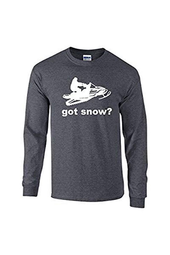 Got Snow? Funny Snowmobile Snowboard Skiing Cold Weather Winter Sports Men's Long Sleeve T-shirt-HeatherGray-Small