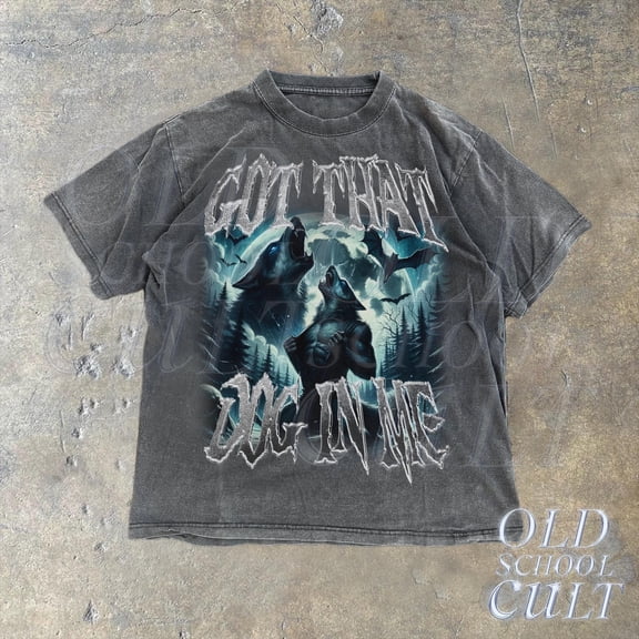 Got That Dog In Me Alpha Wolf Shirt, 90s Style Werewolf Shirt, Wolf Emo Meme Shirts, Menta