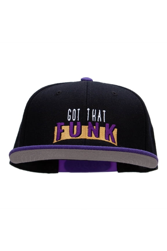 Got That Funk Embroidered Wool Blend Pro Style Snapback - Purple Black OSFM