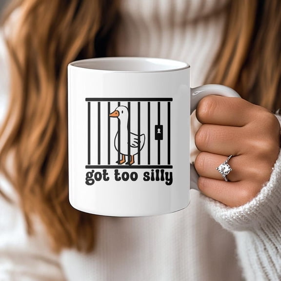 Got Too Sillilly Goose Mug Funny Gif Quirky Mugs Gift For M1en Gag GifT1 Ideas Goose Behind BarS1 Hilarious GifT1 IdeaS1 Humorous