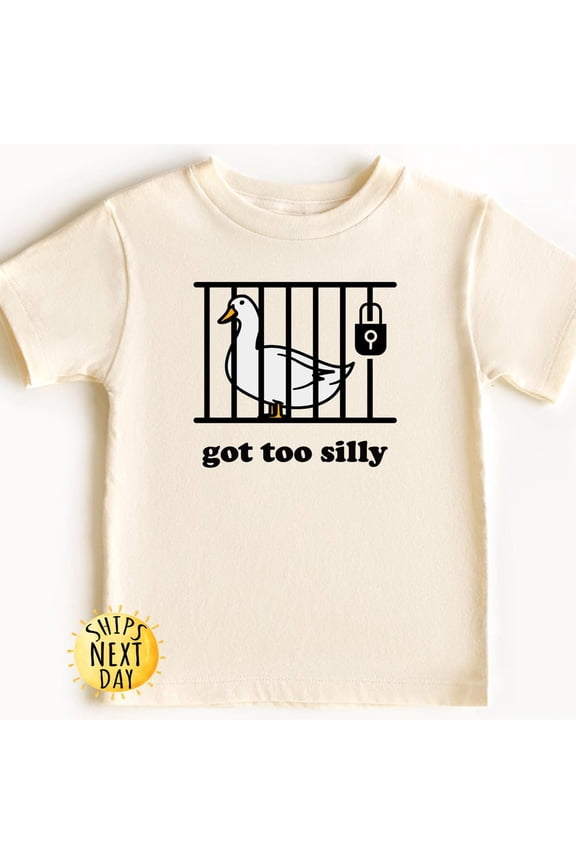 Got Too Silly Toddler Shirt, Silly Goose Kids Tee, Cowboy Goose Shirt, Cozy Goose , Western Goose Shirt TODDLER SHORT SLEEVE TEE BELLA CANVAS 3001T