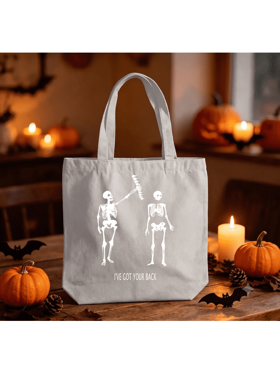 Got Your Back Funny Halloween Skeleton Best Friend Unisex Canvas Tote Bag