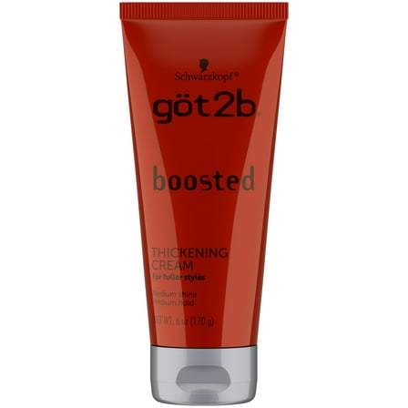 Got 2B Boosted Hair Thickening Cream for Fuller Styles, Medium Shine, Medium Hold, 6 Ounce
