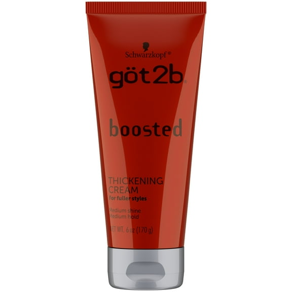 Got 2B Boosted Hair Thickening Cream for Fuller Styles, Medium Shine, Medium Hold, 6 Ounce