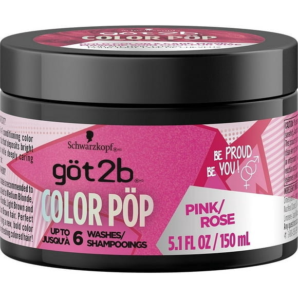 Got2b Color Pop Semi-Permanent Hair Color Mask, Pink, 5.1 oz