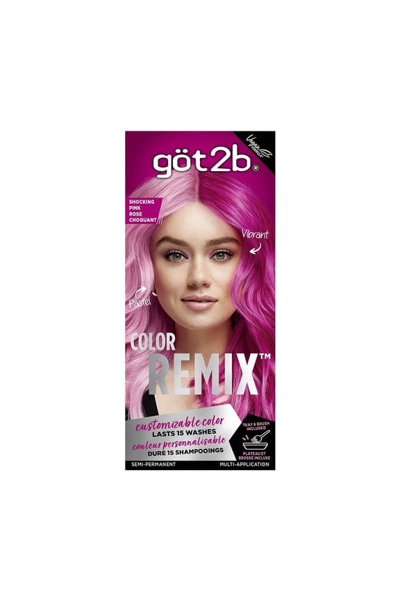 Color Remix, Customizable Semi-Permanent Hair Color, 093 Shocking Pink, 1 Application
