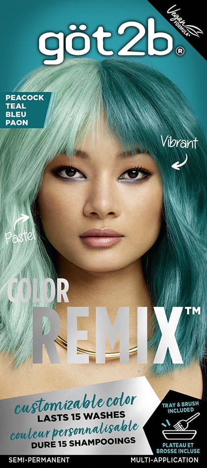 Got2b Color Remix, Customizable Semi-Permanent Hair Color, 097 Peacock ...