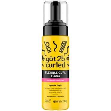 Got2b Curled Flexible Curl Foam, 6.7oz, for type 2-3 curls, wavy & curly hair, for bouncy curls, lightweight hold, no crunch formula