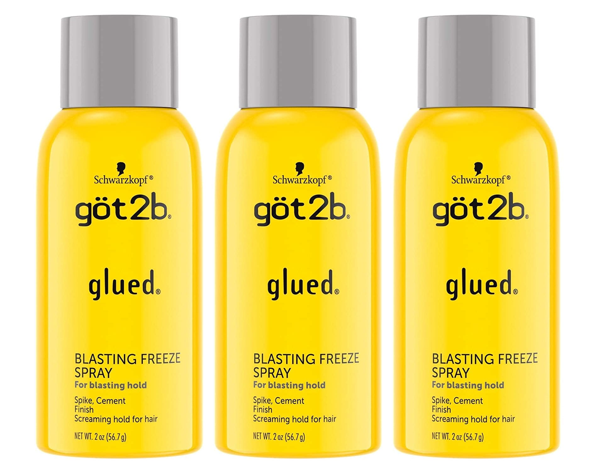 Got2b Glued Blasting Freeze Hairspray, 2 Ounce - Pack of 3