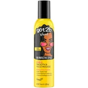 Got2b Glued 2-in-1 Smooth & Hold Hair Mousse, 8 Fl Oz, 96 Hour Frizz Control & Soft Flexible Hold for Wigs, Braids and Curls, No Stickiness and Residue, Formulated with Castor Oil & Provitamin B5