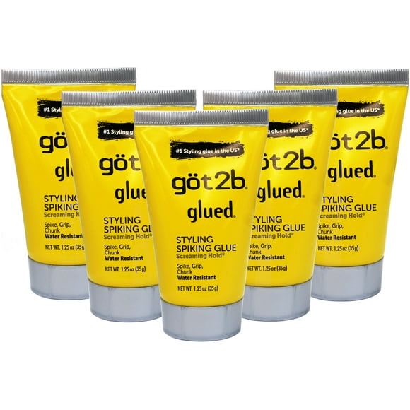 Got2b Glued Styling Spiking Glue, Screaming Hold, Spike, Grip, Chunk, Water resistant, 1.25 oz - 5 Pack