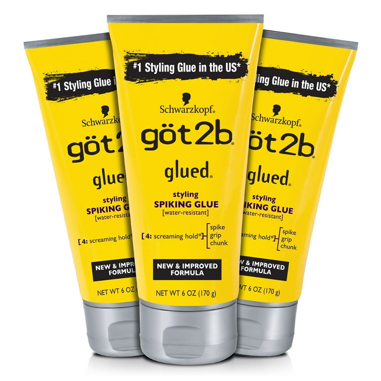 Lot of 3 Got2b Glued Styling Spiking Hair Glue 6oz Water Resistant Got 2 B  Glued 52336331457