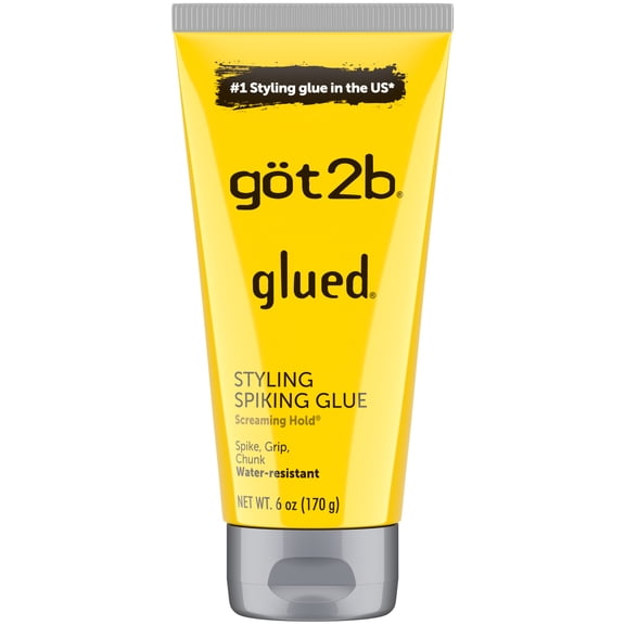 got2b Glued Styling Spiking Hair Gel, Water-Resistant, Bold, Screaming Hold Spikes, 6 oz