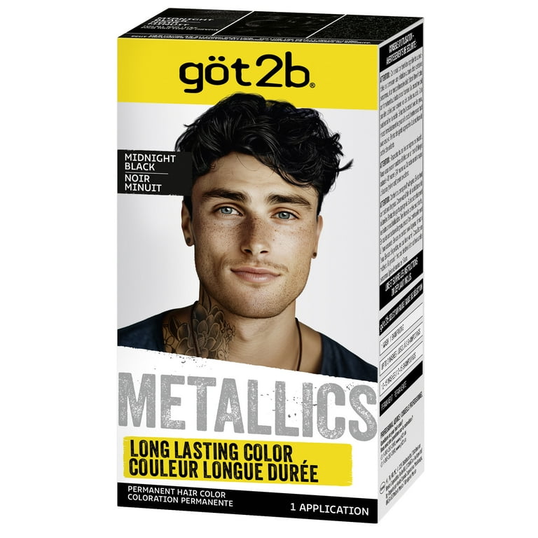 got2b Metallics Permanent Hair Color M48 Midnight Black, Metallic