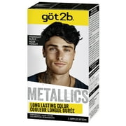 got2b Metallics Permanent Hair Dye, M48 Midnight Black, Hair Color for Women & Men, 1 Kit