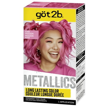 Got2b Metallics, Permanent Hair Color, M87 Pink Passion, 1 Application