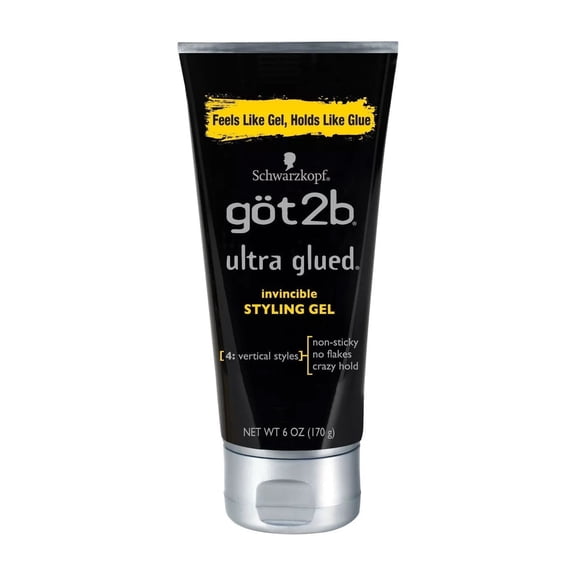 Got2b Ultra Glued Feels Like Gel, Holds Like Glue Invincible Styling Hair Gel, 6 Oz