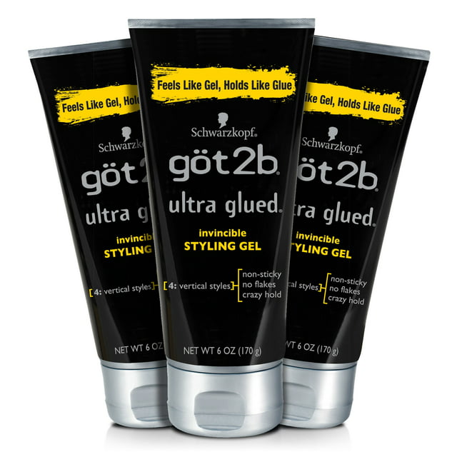 Got2b Ultra Glued Invincible Styling Hair Gel, 6 oz (Count of 3)