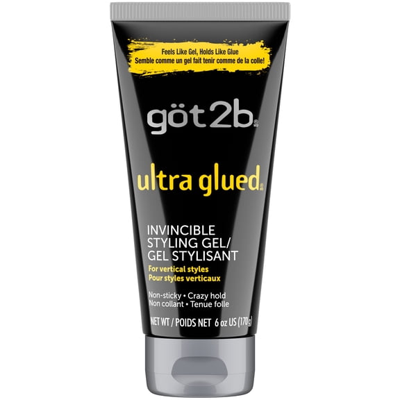 got2b Ultra Glued Invincible Styling Hair Gel, Extra Strong Hold for Men & Women, 6 oz