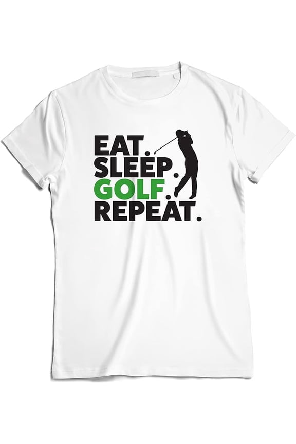 Unisex Eat Sleep Golf Repeat Shirt | Funny Golfing, Golfer Graphic for Women, Men T-Shirt | Sport Causal Novelty Tee