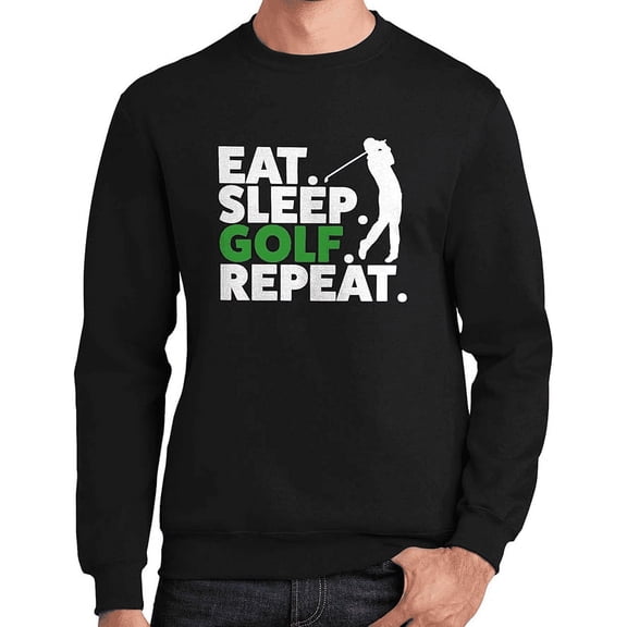 GotPrint Unisex Eat Sleep Golf Repeat Sweatshirts | Golfing, Golfer, Sports Lover Pullover | Casual Graphic Crewneck Sweater