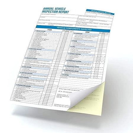 GotSafety's Annual Vehicle Inspection Report Forms - 3-Ply Carbonless Forms - Meet DOT's Annual Vehicle Inspection Requirements 49 CFR 396.21 - Large Pack of 50-8.5" x 11"