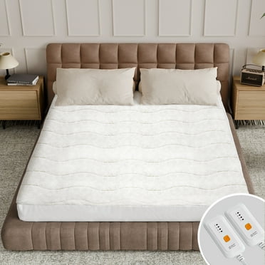 Gotcozy Heated Mattress Pad-Fit up to 15 with 4 Heat Settings Dual Control & 10 Hour Auto Off，Machine Washable，Cal King