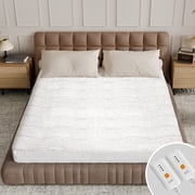 Heated Mattress Pad-Fit up to 15 with 4 Heat Settings Dual Control & 10 Hour Auto Off，Machine Washable，Queen