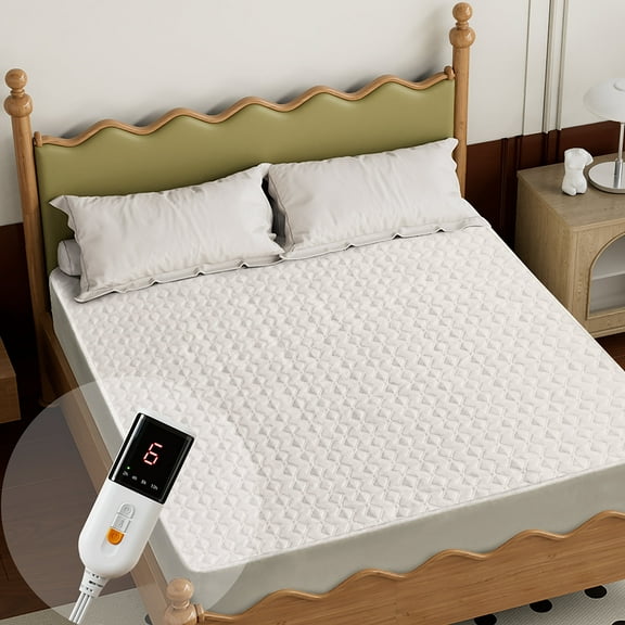 Heated Mattress Pad-Fit up to 15 with 6 Heat Settings Single Control & 10 Hour Auto Off，Machine Washable，Twin