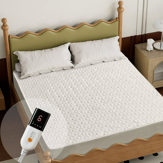 Heated Mattress Pad-Fit up to 15 with 6 Heat Settings Single Control & 10 Hour Auto Off,Machine Washable,Twin