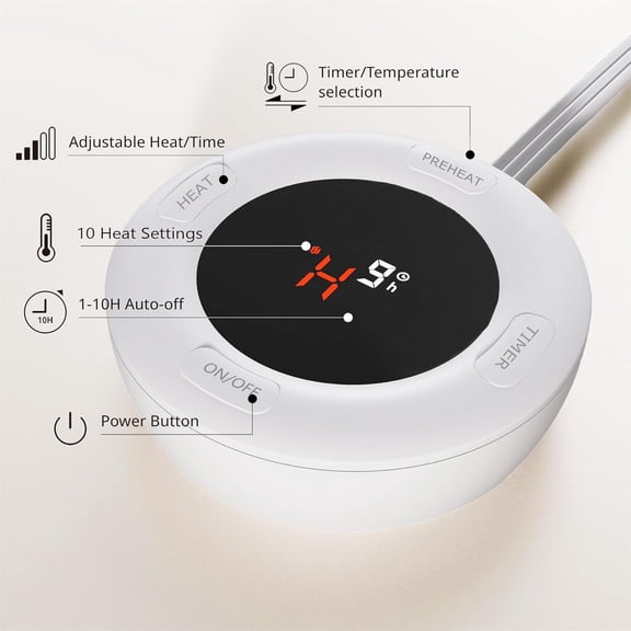 Gotcozy Heated Mattress Pad Twin XL Size - Electric Mattress Pad Fit up to 15' with 10 Heat Setting & 10 Hour Auto Off ETL Certified Machine Washable(Blue)